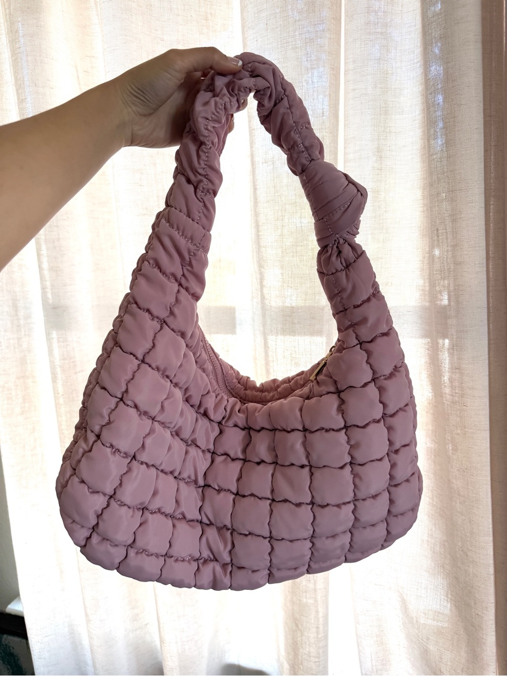 Quilted Shoulder Bag - Dusty Rose